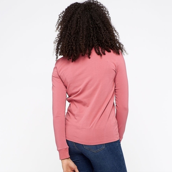 Adidas Originals Teen XXS Pink Trace Maroon 3 Stripes Long Sleeve Logo Shirt Top - Picture 5 of 10